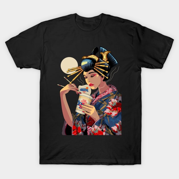 Oiran Noodles T-Shirt by Heymoonly